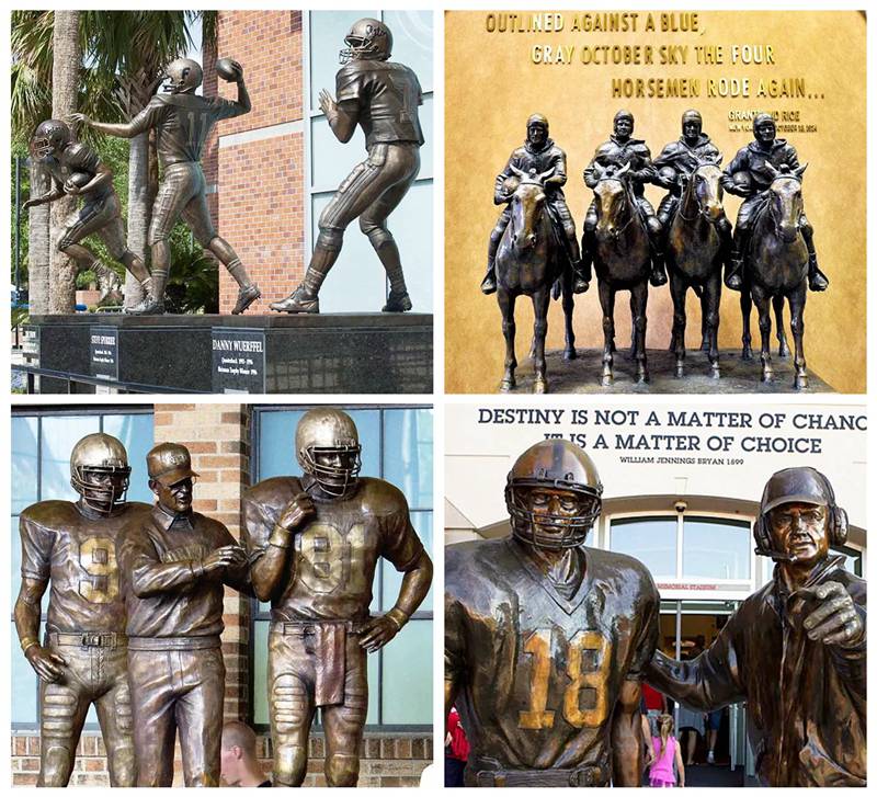 Bronze Earl Campbell Trophy Winner Memorial Statue - Bronze Sports Statues - 7