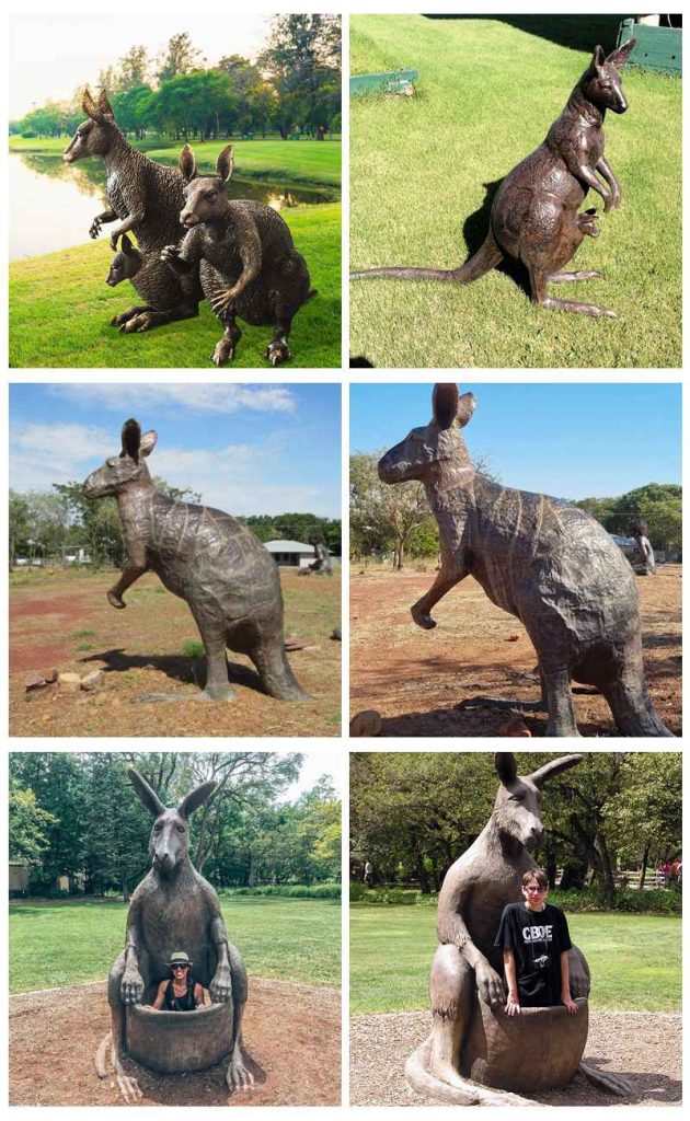 Australian Bronze Kangaroo Male Standing Animal Statue Garden Art - Bronze Wildlife Sculpture - 4