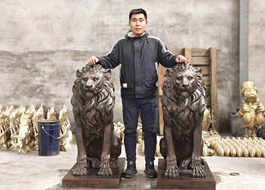 bronze lion statue YouFine Sculpture