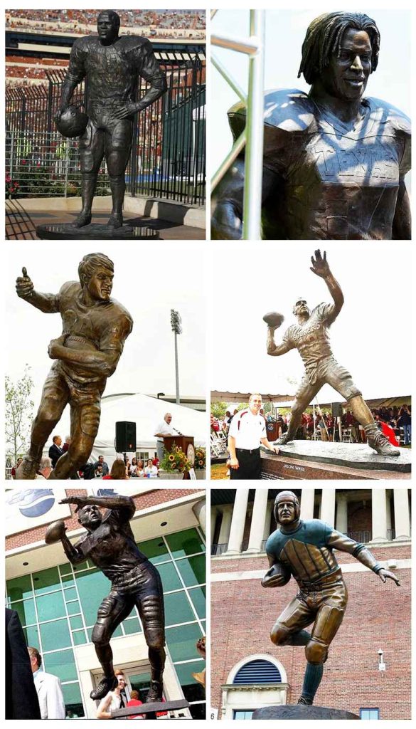 Bronze Earl Campbell Trophy Winner Memorial Statue - Casting Bronze Sports Statues - 9