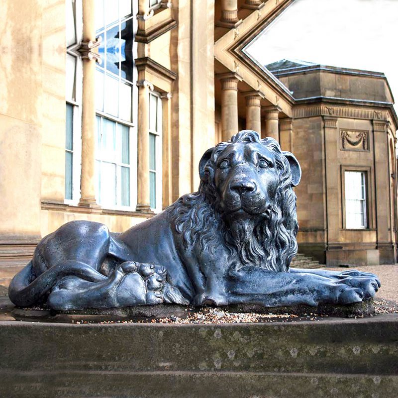 lying lion statue