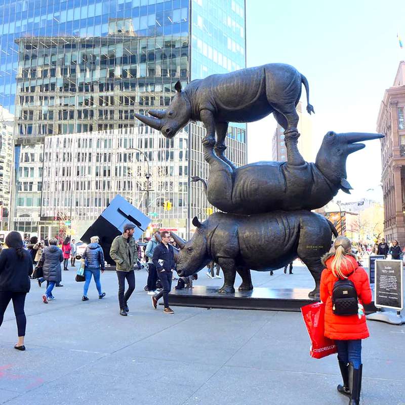 Astor Place Rhinos statue