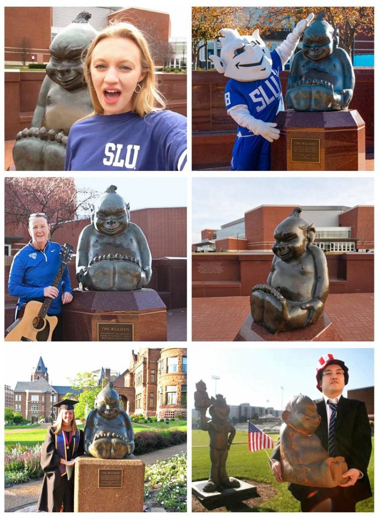 Bronze Billiken Statue SLU School Mascot Drury Plaza Garden Decor - Bronze University & School Sculpture - 3