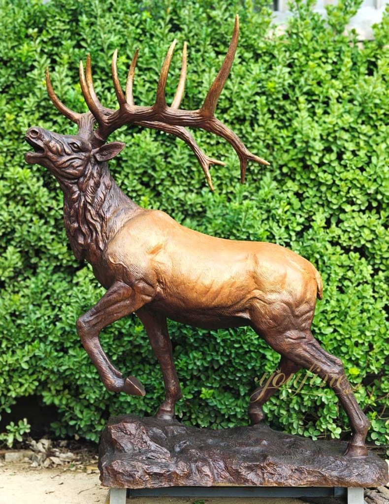 Buy Full Size Bronze Roaring Elk Statue BOKK-273 - Bronze Deer Sculpture - 12 realistic Bronze Roaring Elk Statue