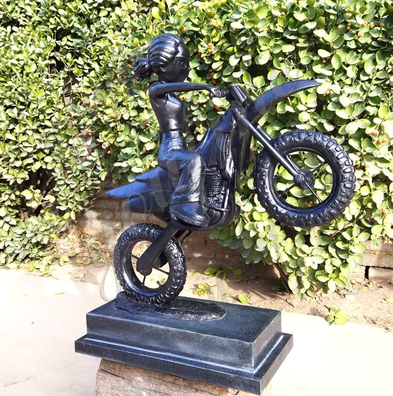 Life Size Bronze Children Statue School Boy Biking Adventures Factory Wholesale - Bronze Children Statues - 18