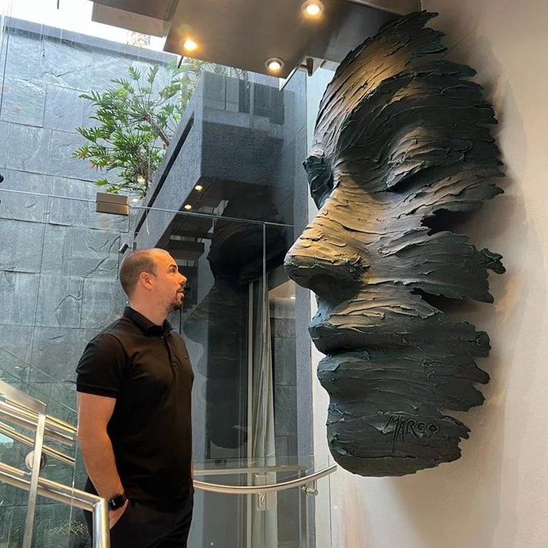 Famous bronze face statue