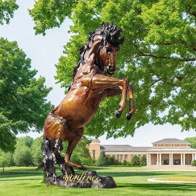 Giant Horse Statue with Two Legs Up BOKK-963 - Bronze Horse Statues - 1