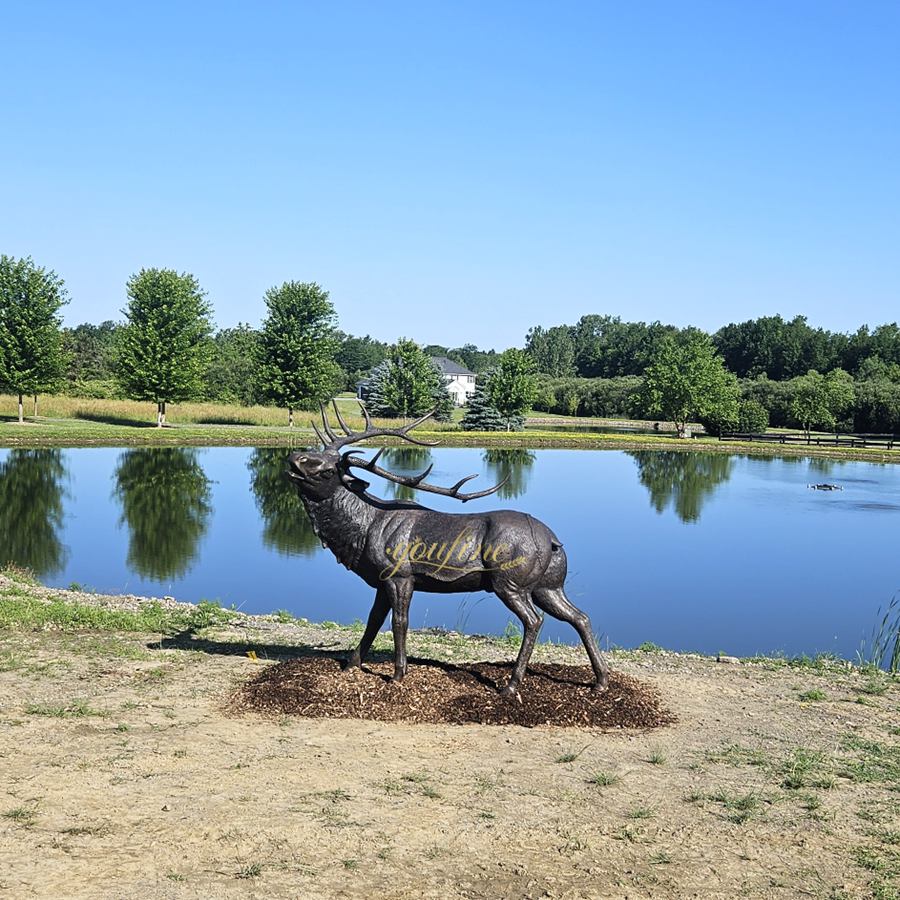 The Ultimate Guide to Bronze Deer, Stag, Elk, and Moose Sculptures in Western Art and Landscape - Blog - 23 lifesize Go Down the Mountain Outdoor Elk Statue feedback