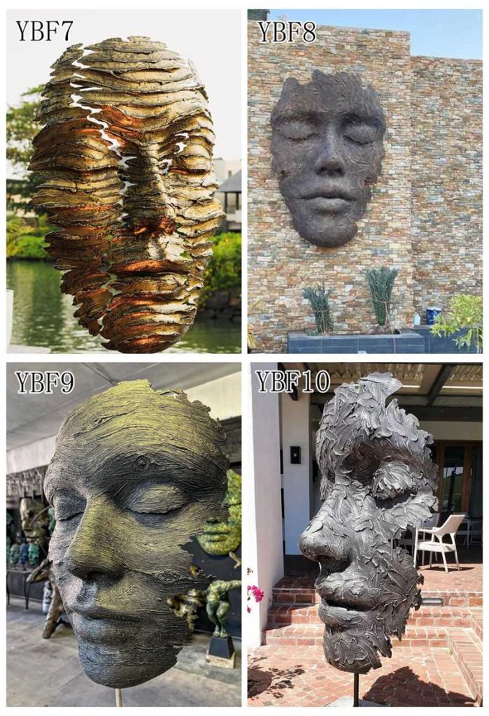 Bronze Modern Limited Edition Face Sculpture Home Decor - Abstract Bronze Sculpture - 5