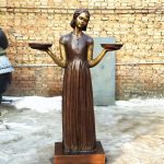 bronze Savannah Bird Girl Statue in our factory