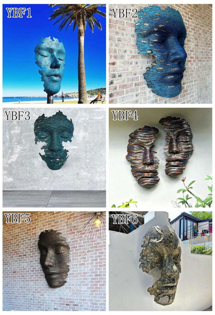 Bronze Modern Limited Edition Face Sculpture Home Decor - Abstract Bronze Sculpture - 2