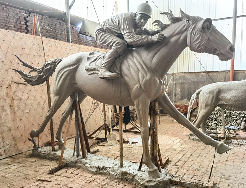Full Size Outdoor Bronze Famous Cowboy Statue Cowtown Colesium Art - Bronze Horse Statues - 19