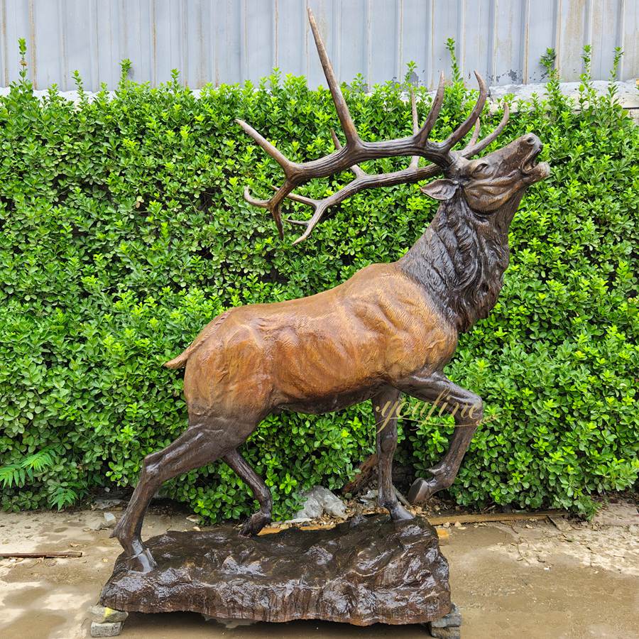 Buy Full Size Bronze Roaring Elk Statue BOKK-273 - Bronze Deer Sculpture - 13 realistic large Bronze Roaring Elk Statue