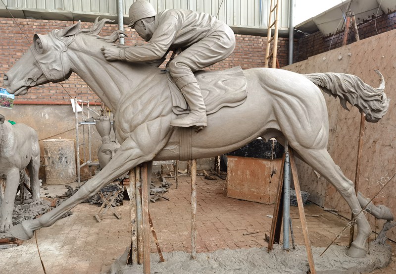 Large Secretariat Bronze Red Racing Horse Statue Factory Supplier - Bronze Horse Statues - 8