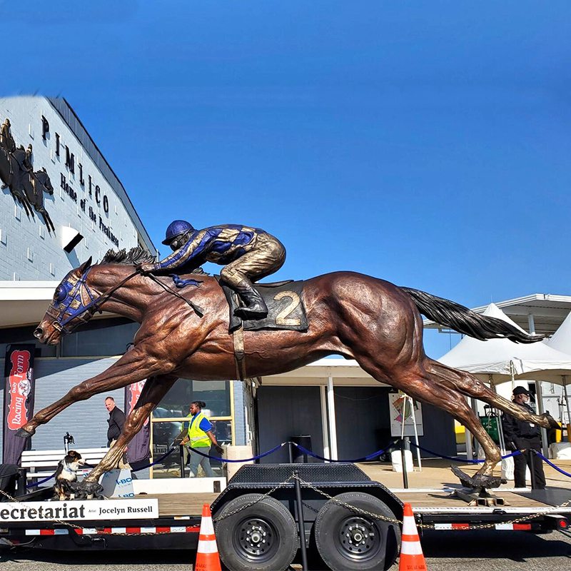 Large Secretariat Bronze Red Racing Horse Statue Factory Supplier - Bronze Horse Statues - 3