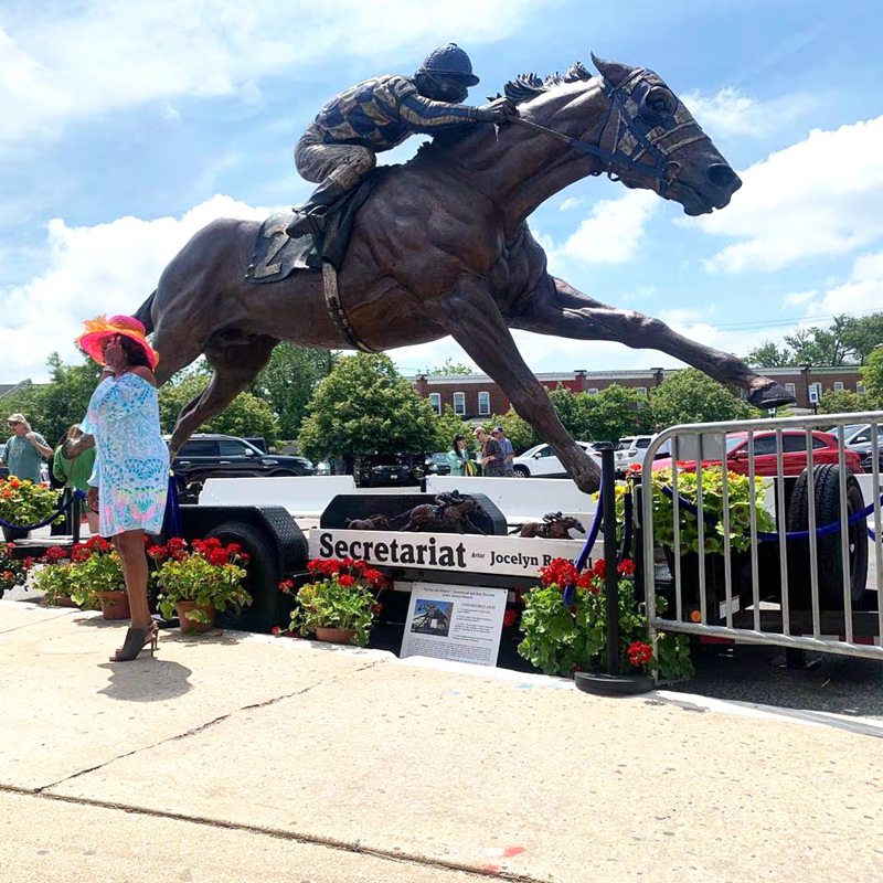 Large Secretariat Bronze Red Racing Horse Statue Factory Supplier - Bronze Horse Statues - 1