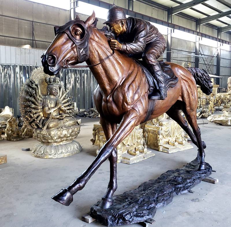 Large Secretariat Bronze Red Racing Horse Statue Factory Supplier - Bronze Horse Statues - 6