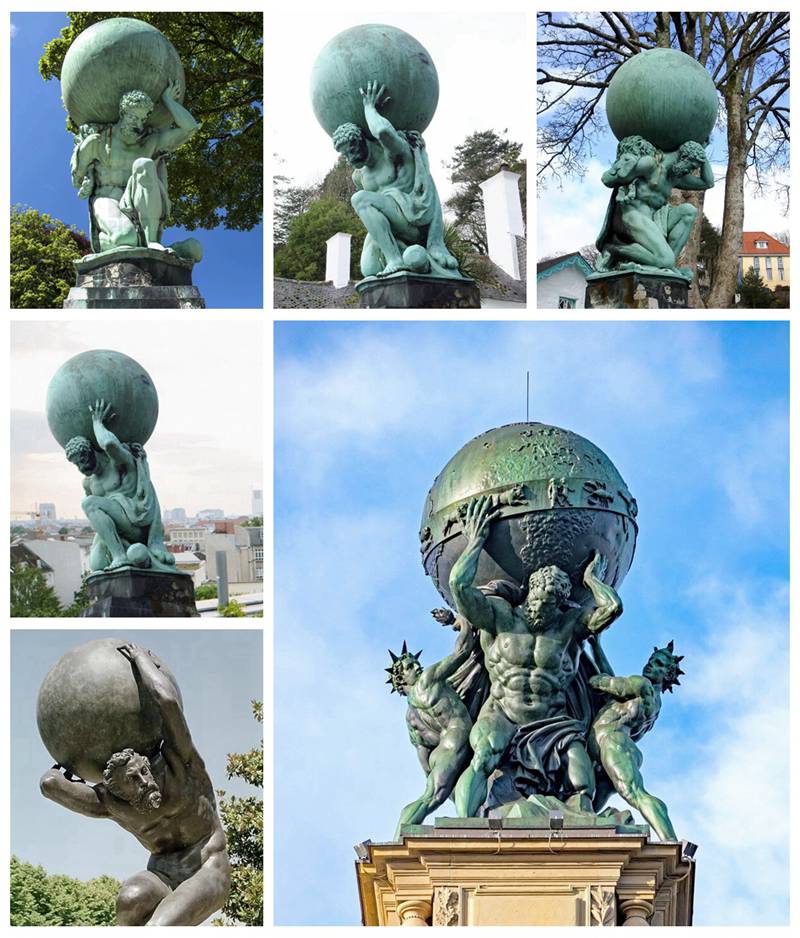 Giant Bronze globe statue Olympic Strength Training Center Decor - University & School Sculpture - 3