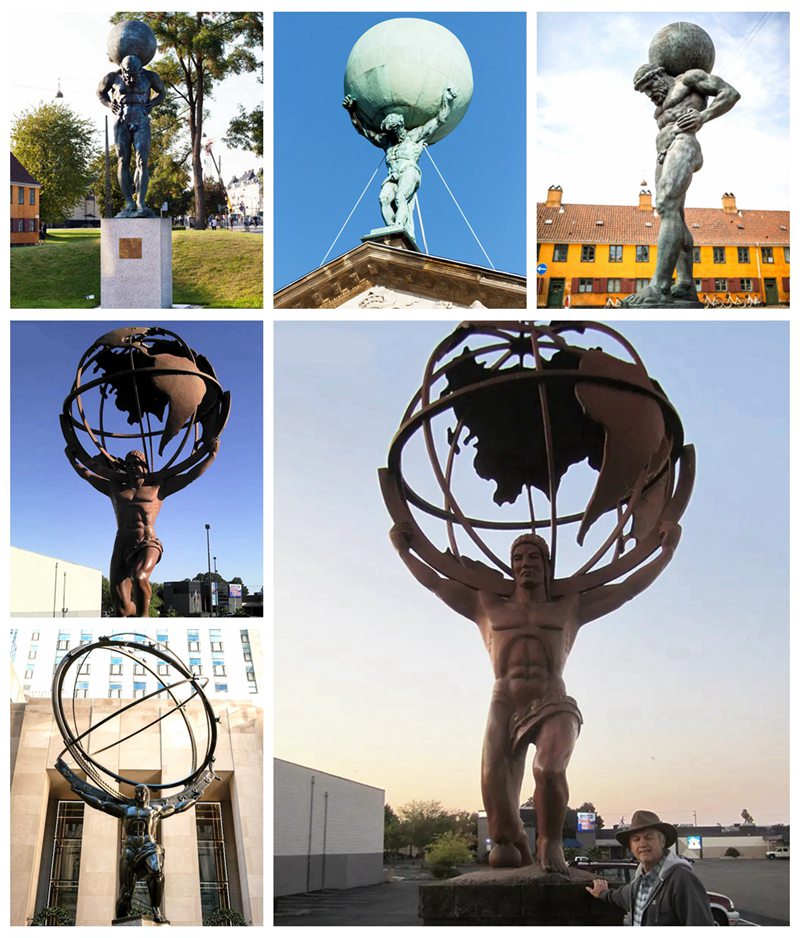 Giant Bronze globe statue Olympic Strength Training Center Decor - University & School Sculpture - 4