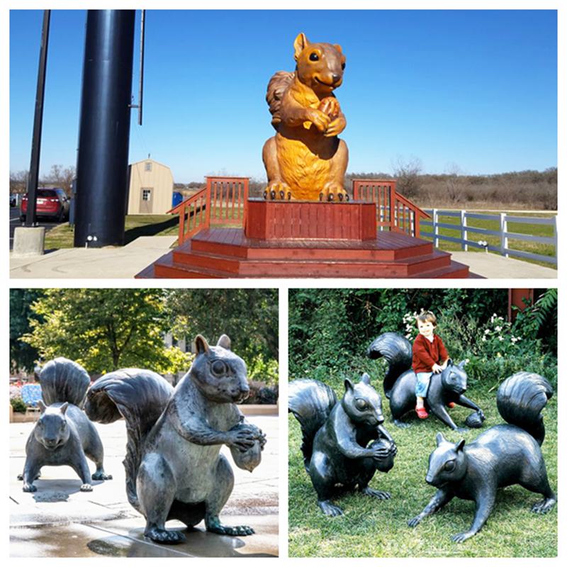 Large Bronze Squirrel Garden Statue Wildlife Animal Art Factory Supplier - Bronze Wildlife Sculpture - 4