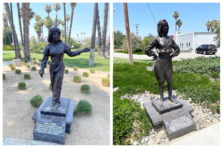 How Much Does a Bronze Statue Cost in 2026? - Blog - 2 life-size Custom aerospace worker bronze sculpture