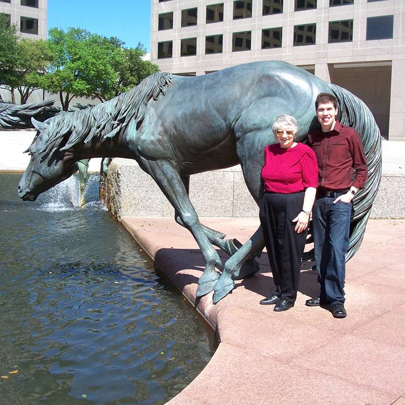 Garden bronze horse fountain