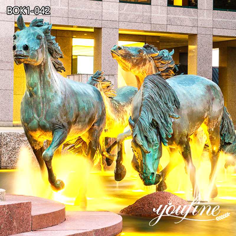 Lifesize bronze horse water fountain