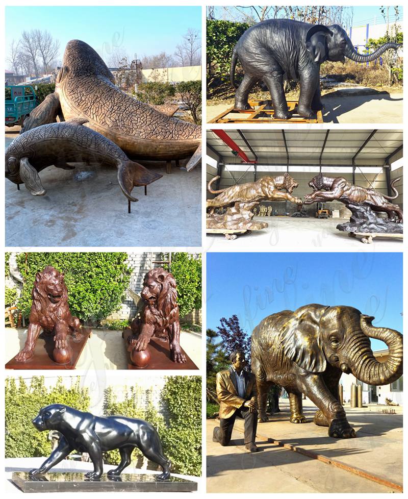 Lifelike Bronze Crocodile Statue BOKK-710 - Bronze Wildlife Sculpture - 6