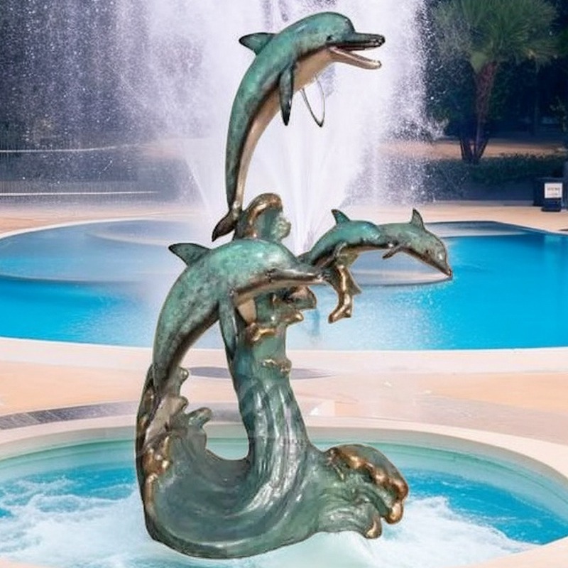 Bronze Life Size Garden Dolphin Statues Swimming Pool Decoration - Bronze Dolphin Sculpture - 5