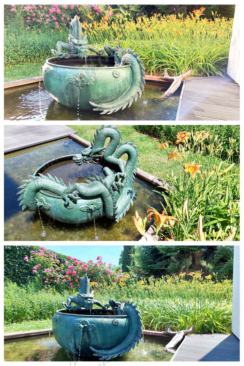 Outdoor Bronze Dragon Water Fountain Statue Manufacturer YouFine