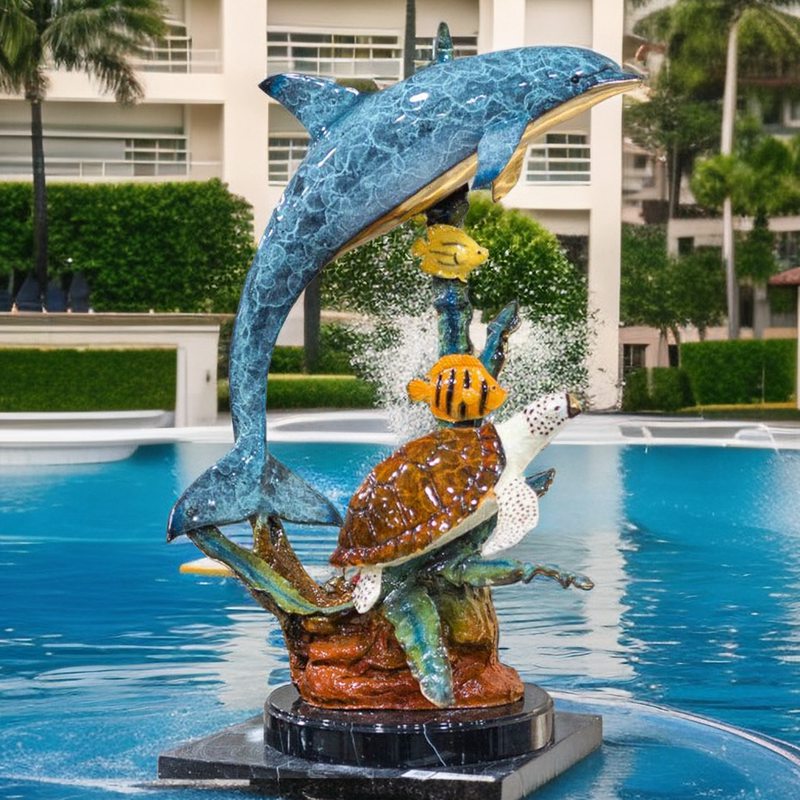 Bronze Life Size Garden Dolphin Statues Swimming Pool Decoration - Bronze Dolphin Sculpture - 4