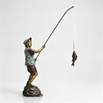 Boy Fishing Statue