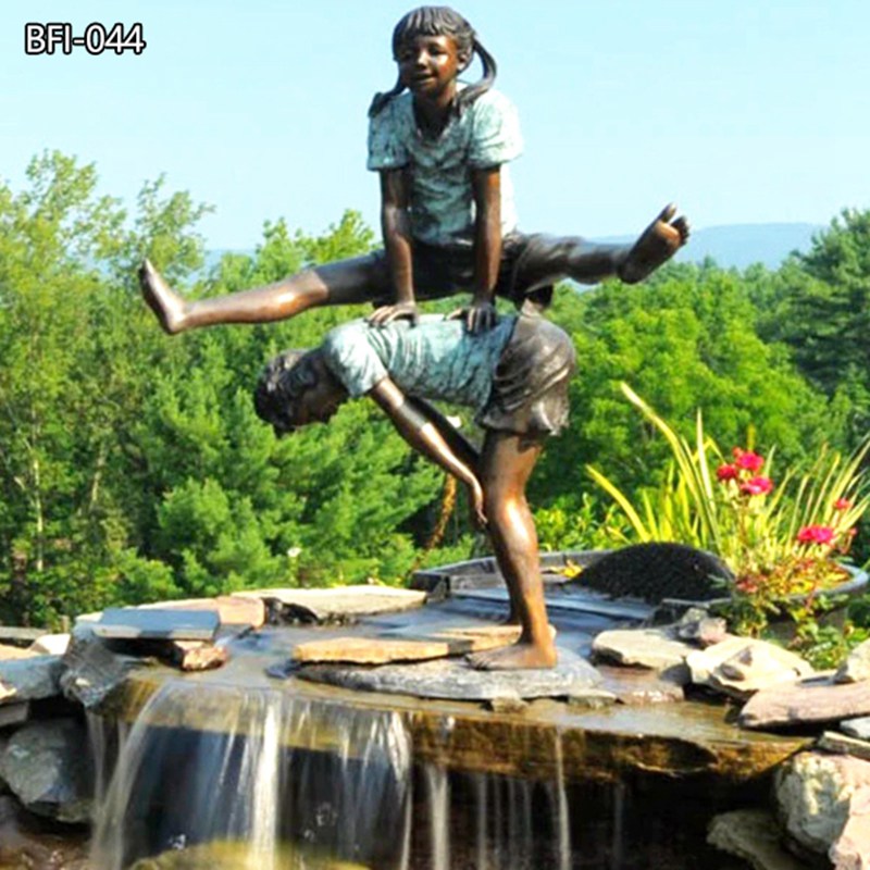 Boy and Girl Leapfrog Statues