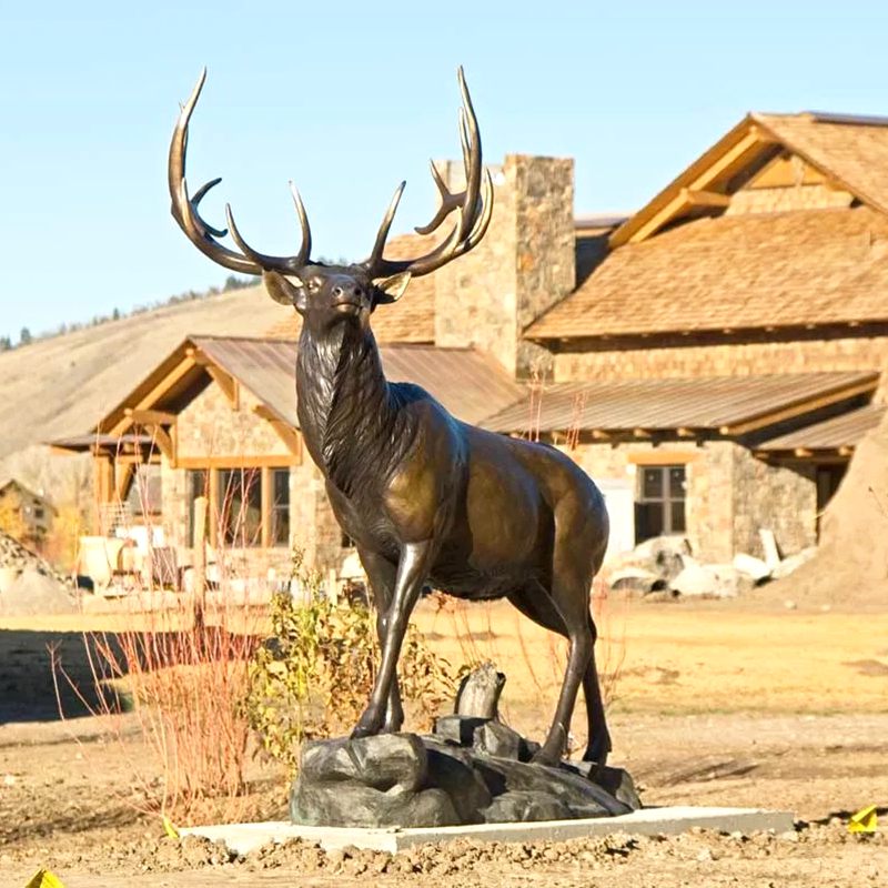 Bronze Bull Elk Sculpture