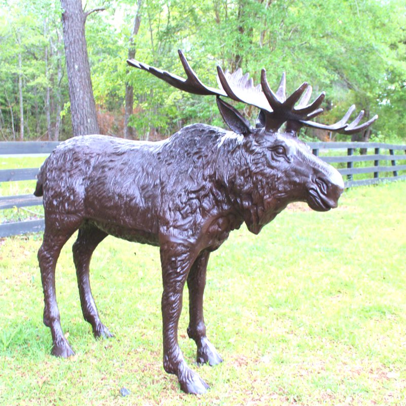 Standing large moose decor statues