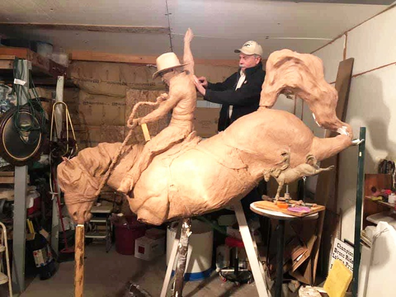 Full Size Outdoor Bronze Famous Cowboy Statue Cowtown Colesium Art - Bronze Horse Statues - 17