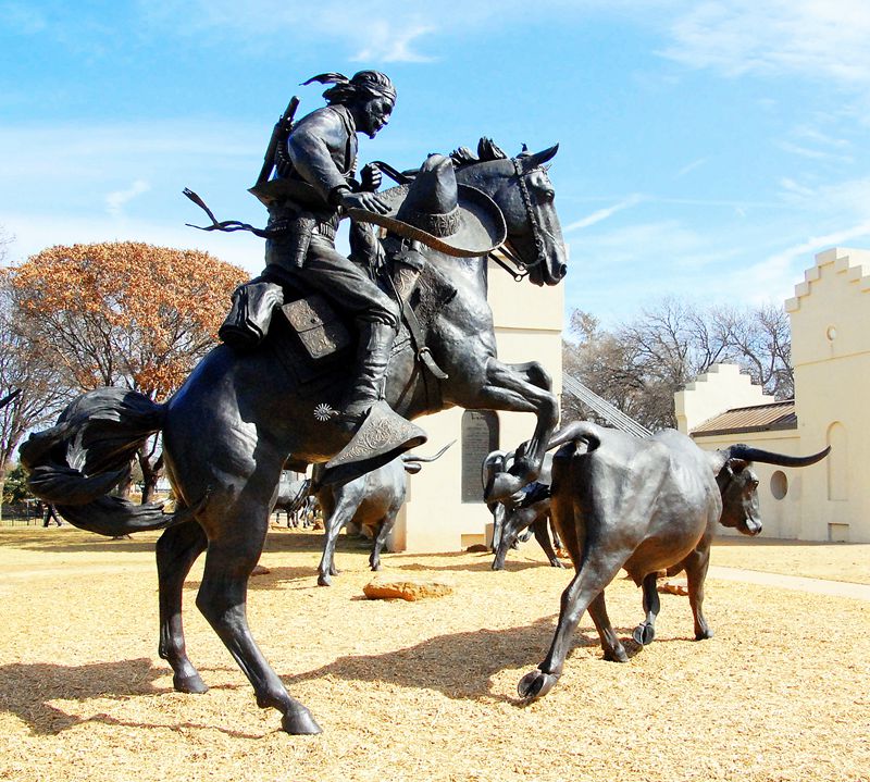 Bronze Full Size Cowboy Horse Statue Outdoors Racecourse Decoration - Bronze Horse Statues - 15