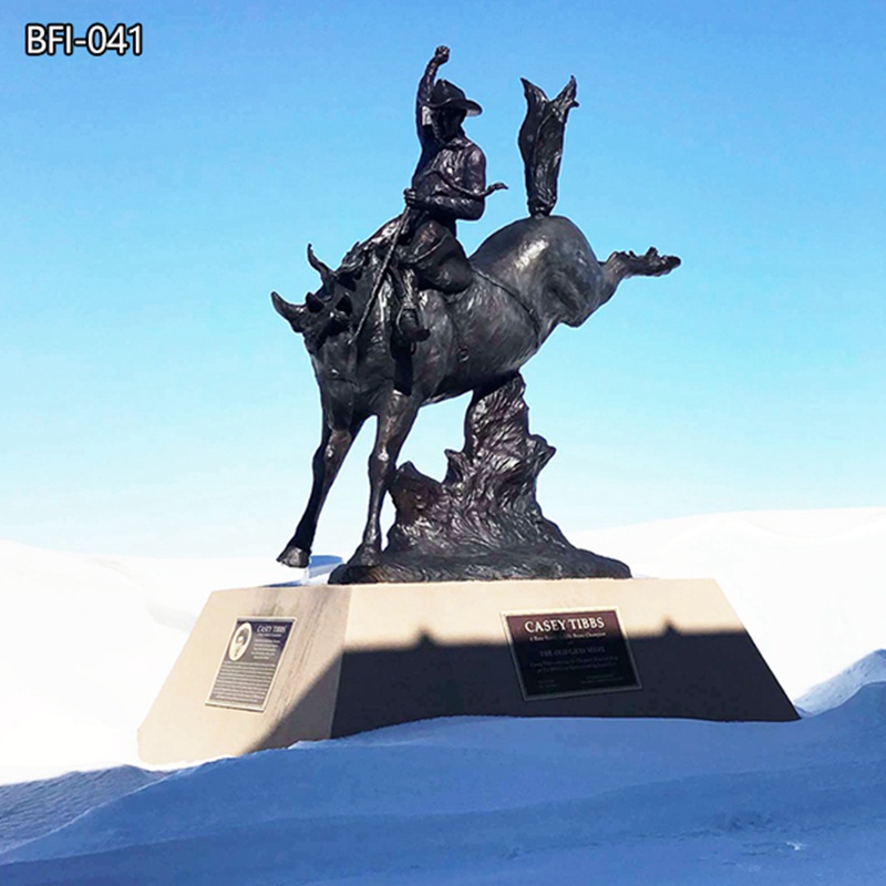 large cowboy bronze statue