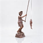 lifesize Boy Fishing Statue