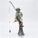 lifesize bronze Boy Fishing Statue
