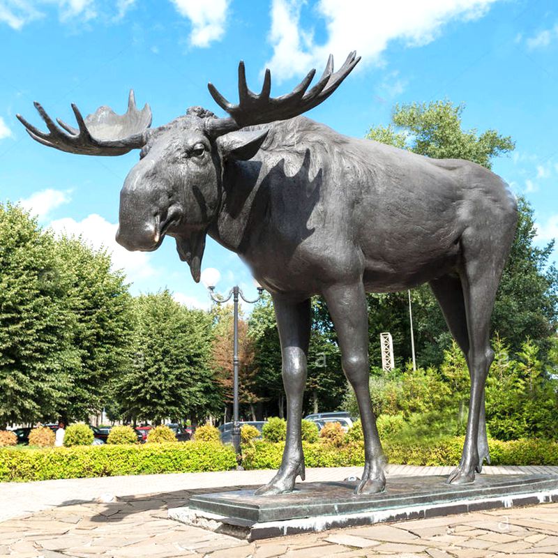 moose statue bronze art