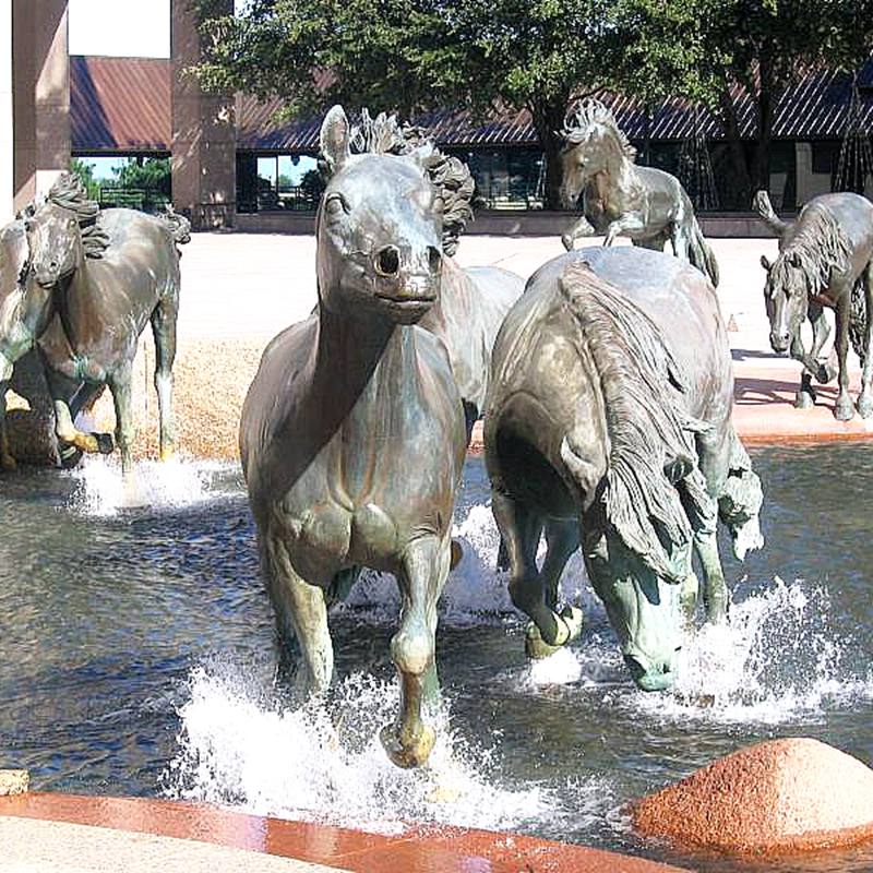 Bronze Full Size Cowboy Horse Statue Outdoors Racecourse Decoration - Bronze Horse Statues - 24