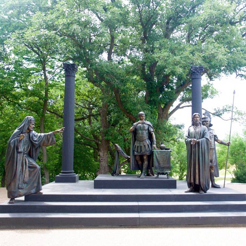 1 Jesus is Made to Bear His Cross bronze statue