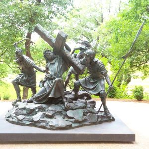 Stations of the Cross III: Jesus Falls the First Time Bronze Statue