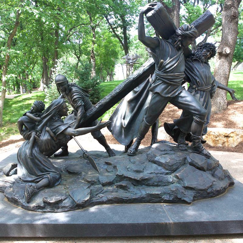5-6 Simon of Cyrene Helps Bear the Cross Bronze Statue