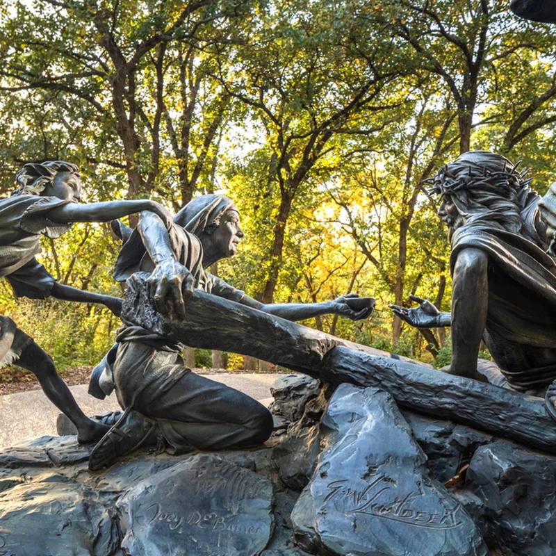 7-1 Jesus Falls a Second Time bronze statue