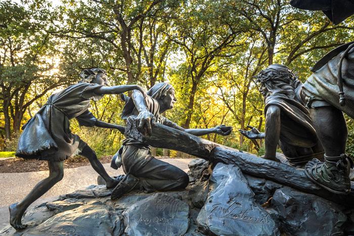 Stations of the Cross VII: Jesus Falls a Second Time Bronze Statue - Bronze Jesus Statue - 2