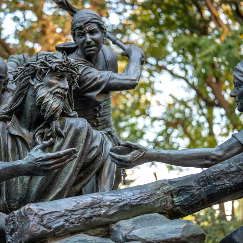 7-2 esus Falls a Second Time statue