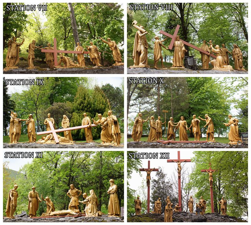 Stations of the Cross II: Jesus is Made to Bear His Cross Bronze Statue - Bronze Jesus Statue - 4