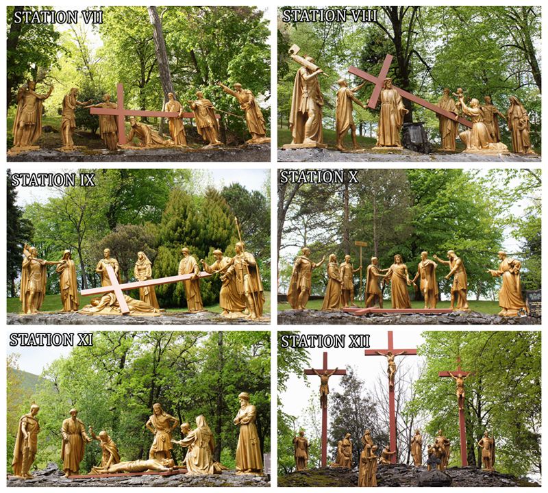 Stations of the Cross II: Jesus is Made to Bear His Cross Bronze Statue - Bronze Jesus Statue - 4